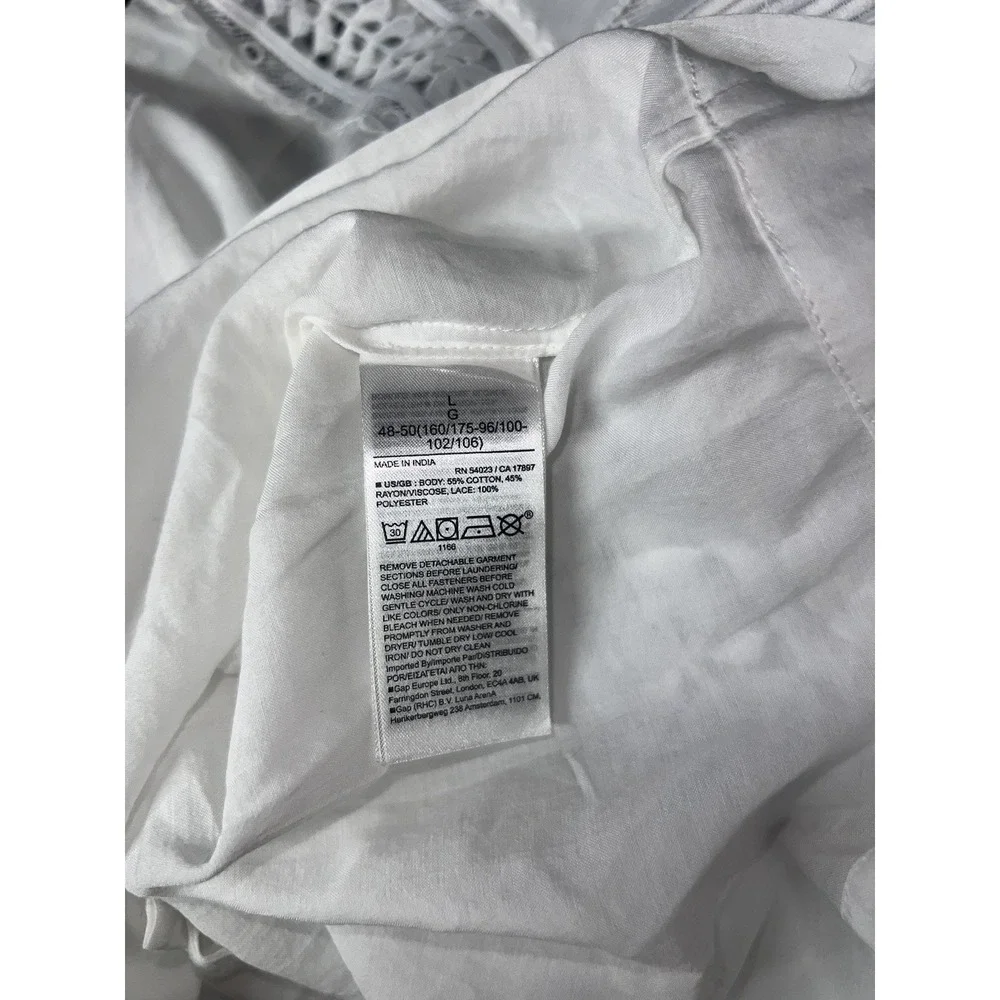 Banana Republic Diora Mini Dres Size L White Embrodery‎